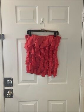 XOXO Coral Ruffle Tiered Strapless Top